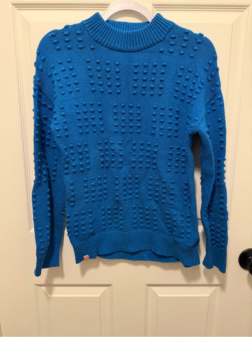 Lego Women's Bright Blue Bobble Knit Turtleneck Sweater